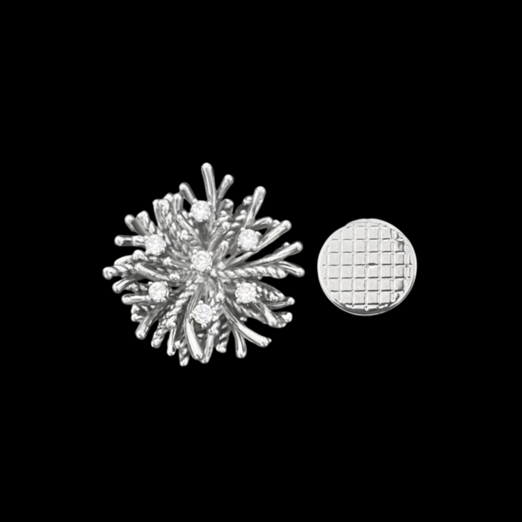 AVELIA Silver Magnetic Firework Brooch