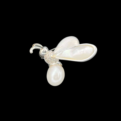 AVELIA Silver Pearl Bee Brooch
