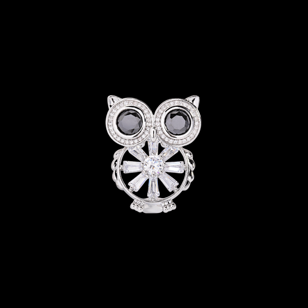 AVELIA Silver Vintage Owl Brooch