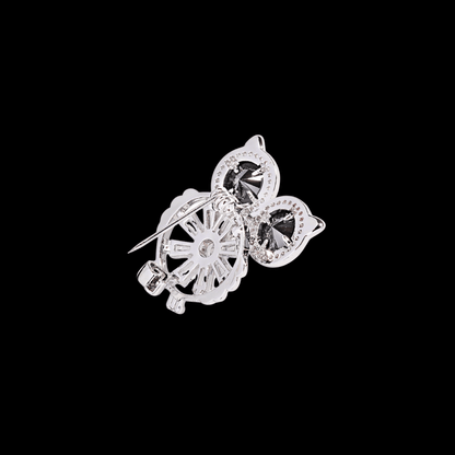 AVELIA Silver Vintage Owl Brooch