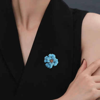 AVELIA Sky Blue Poppy Flower Brooch