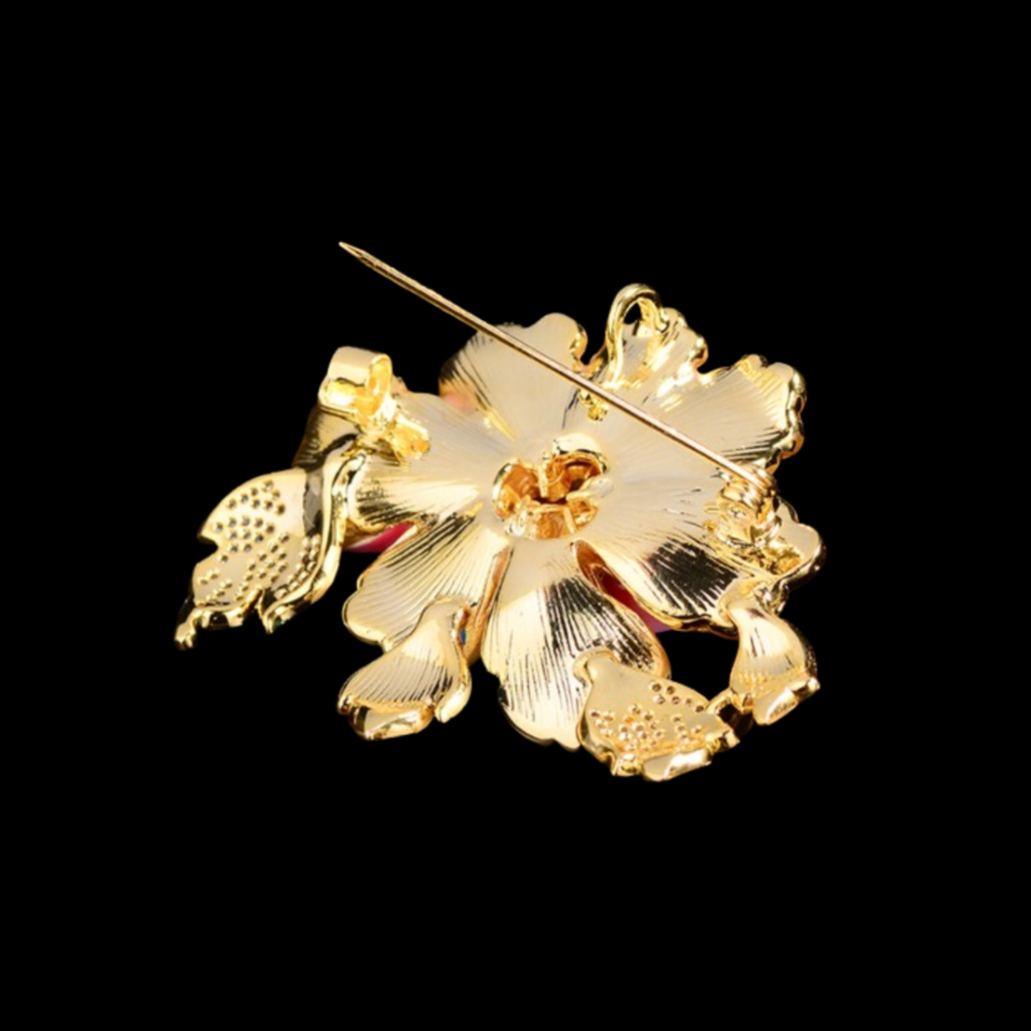 AVELIA Sky Glaze Enamel Peony Brooch