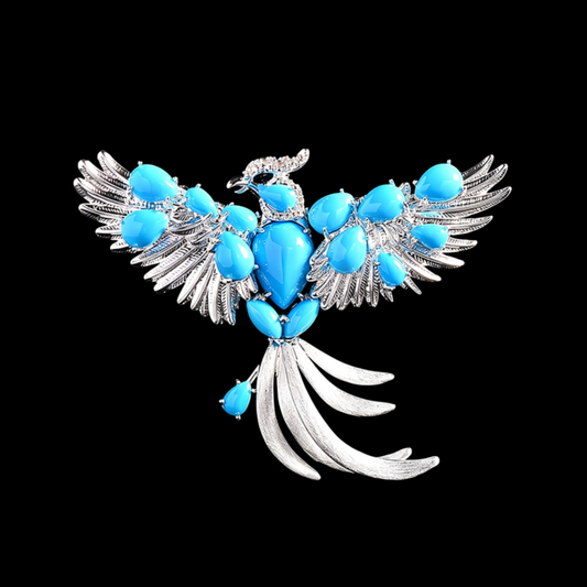 AVELIA Turquoise Wing Phoenix Brooch