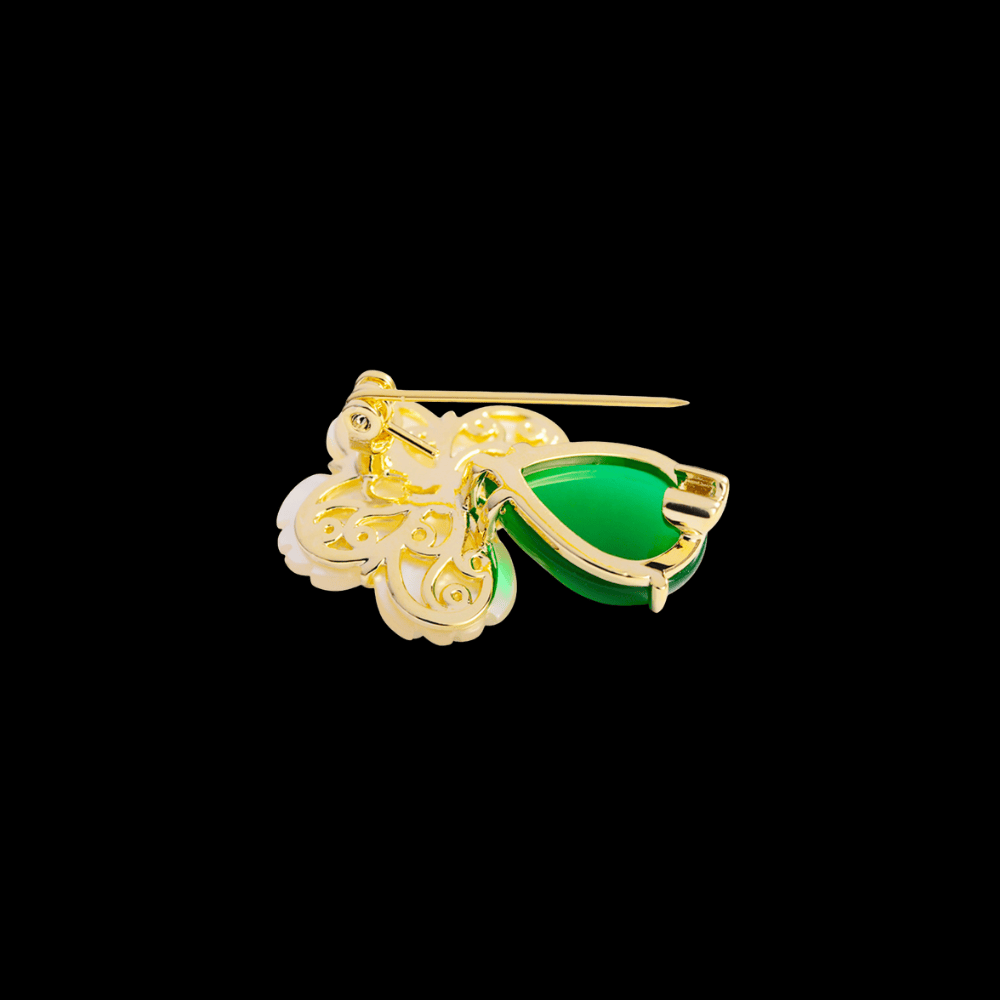 AVELIA Vintage Emerald Cherry Blossom Brooch