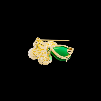 AVELIA Vintage Emerald Cherry Blossom Brooch