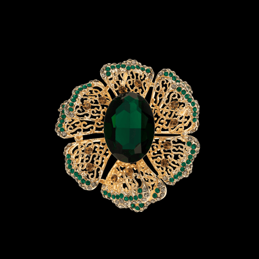 AVELIA Vintage Green Flower Brooch​