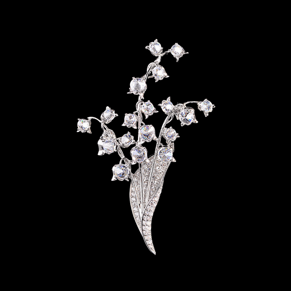 AVELIA Vintage Silver Lily of Valley Brooch