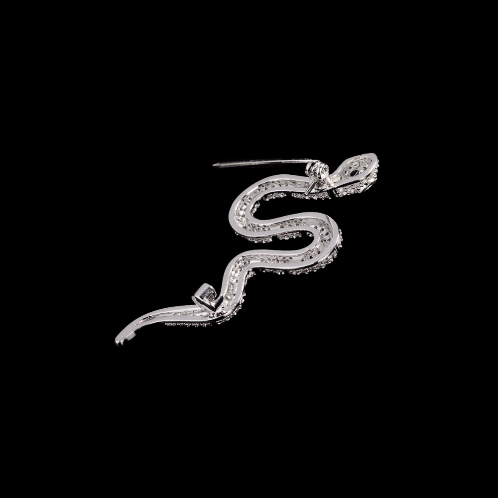 AVELIA Vintage Silver Snake Brooch1