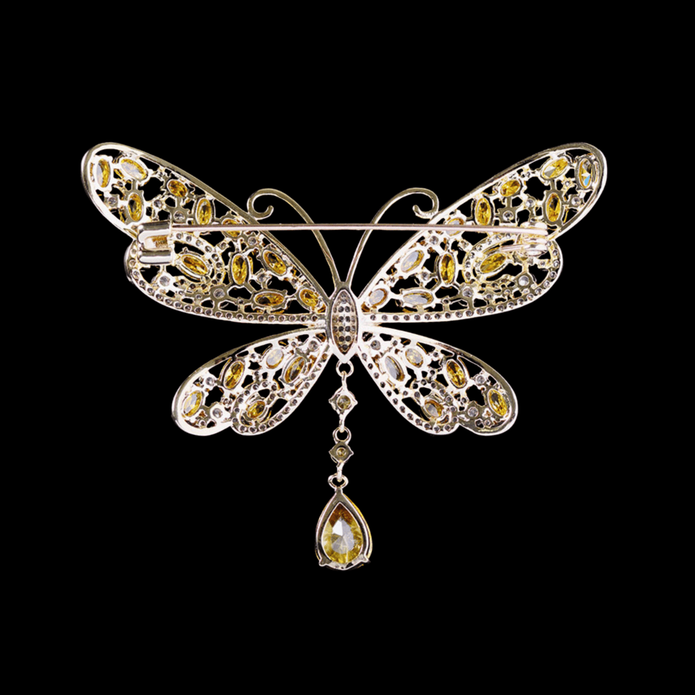 AVELIA Vintage Yellow Butterfly Brooch