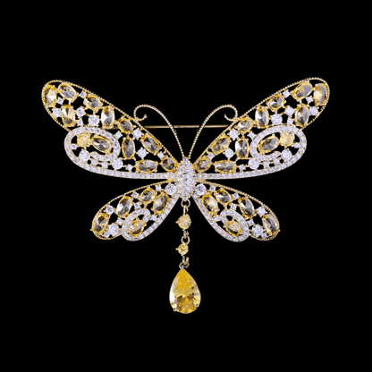 AVELIA Vintage Yellow Butterfly Brooch