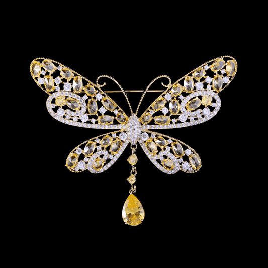 AVELIA Vintage Yellow Butterfly Brooch