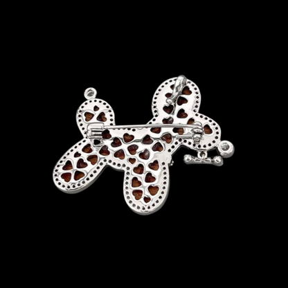 AVELIA Wooden Balloon Pup Brooch