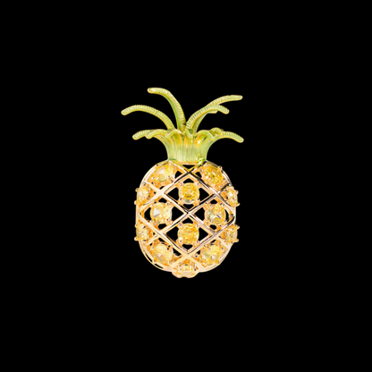 AVELIA Yellow Crystal Pineapple Brooch