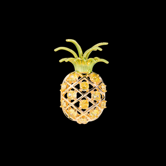 AVELIA Yellow Crystal Pineapple Brooch
