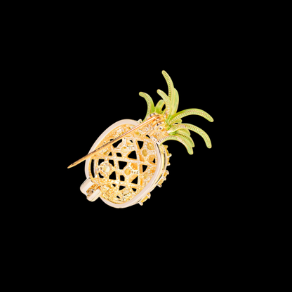 AVELIA Yellow Crystal Pineapple Brooch