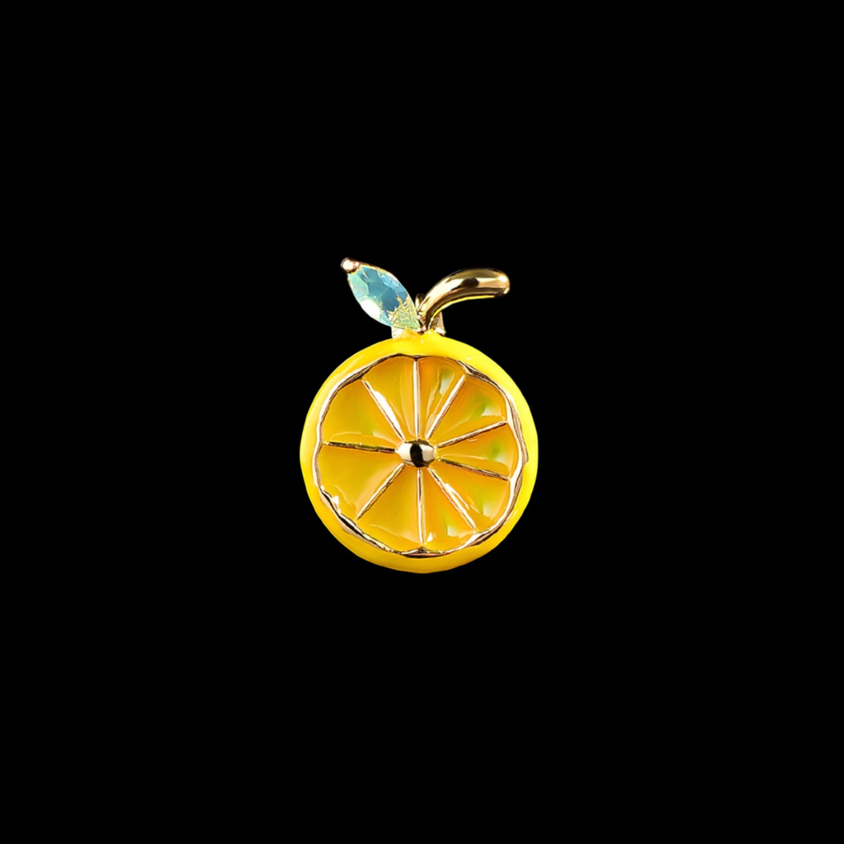 AVELIA Yellow Enamel Lemon Brooch