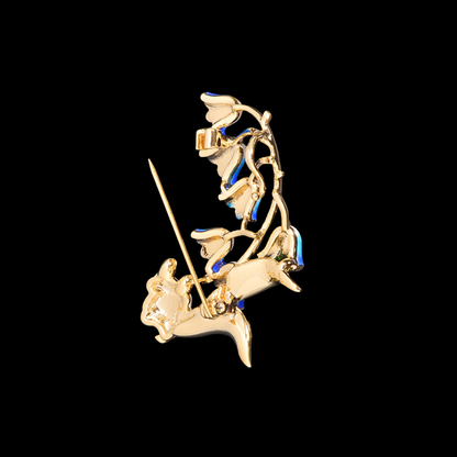 Bluebell Bunny Lily of the Valley Brooch