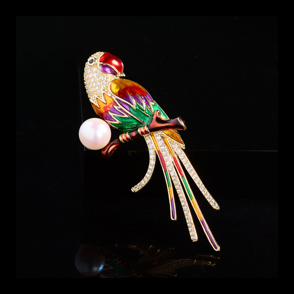 AVELIA Enamel Parrot Brooch​