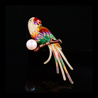 AVELIA Enamel Parrot Brooch​