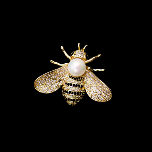 AVELIA Vintage Pearl Bee Elegance Brooch