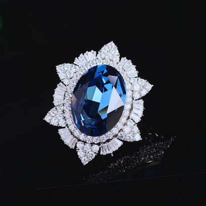 AVELIA Vintage Blue Gem Radiance Brooch