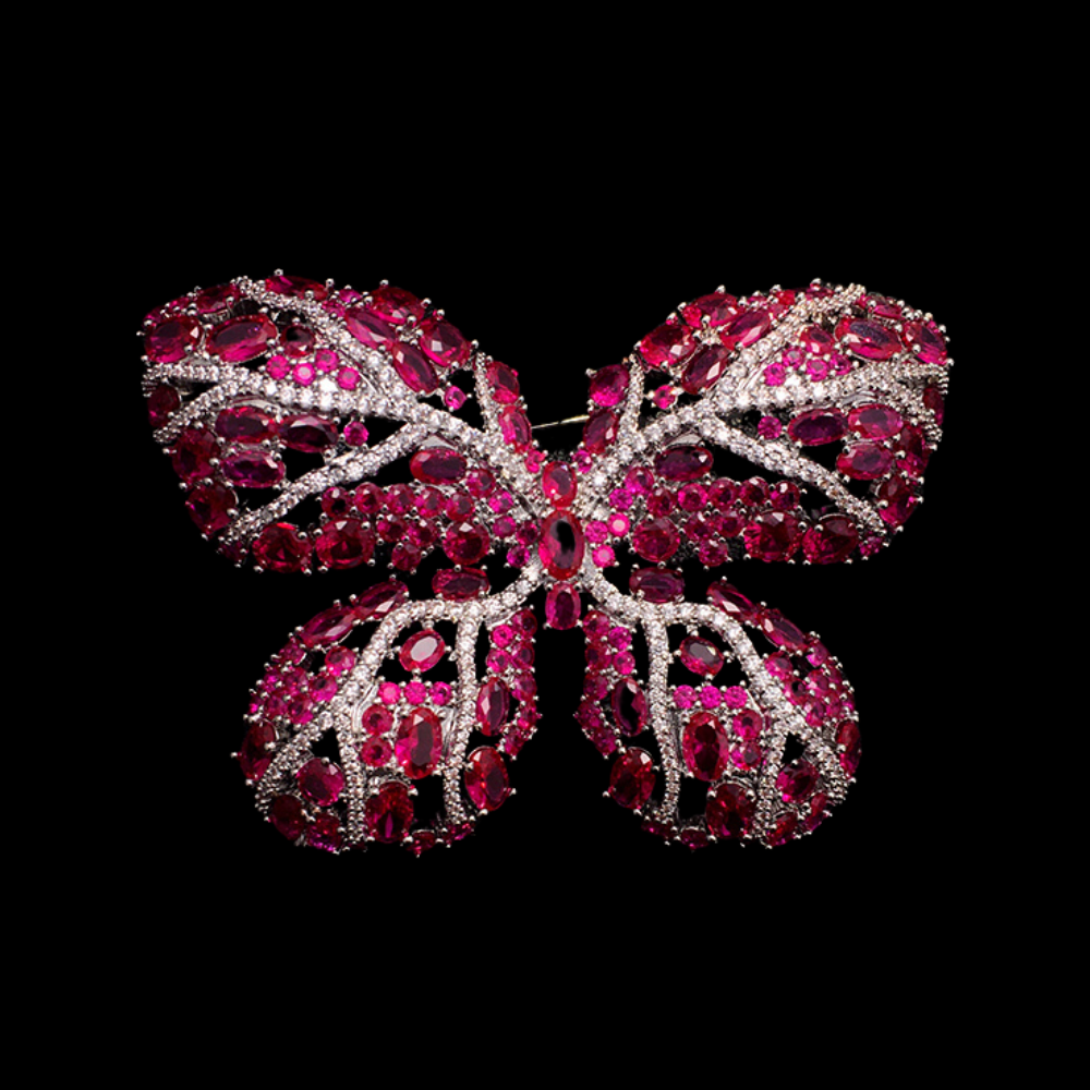 AVELIA Classic Ruby Butterfly Grace Brooch