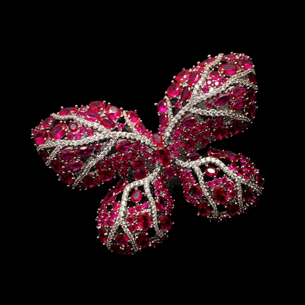 AVELIA Classic Ruby Butterfly Grace Brooch