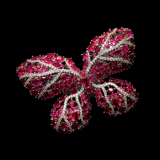 AVELIA Classic Ruby Butterfly Grace Brooch