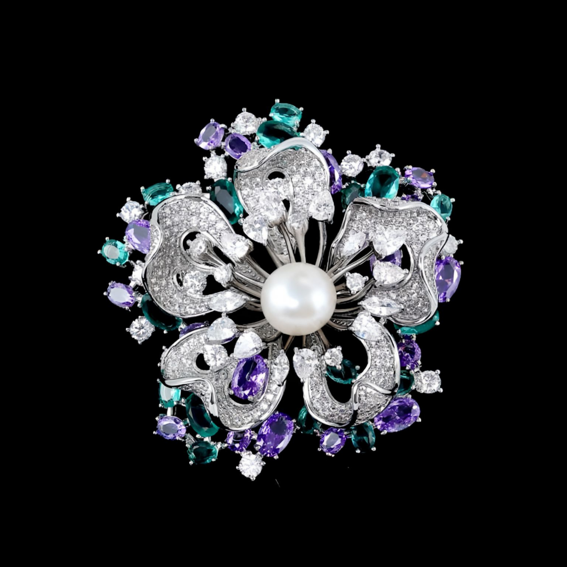 Classic Pearl Bloom Grace Brooch - AVELIA JEWELRY