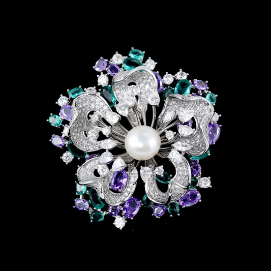 Classic Pearl Bloom Grace Brooch - AVELIA JEWELRY