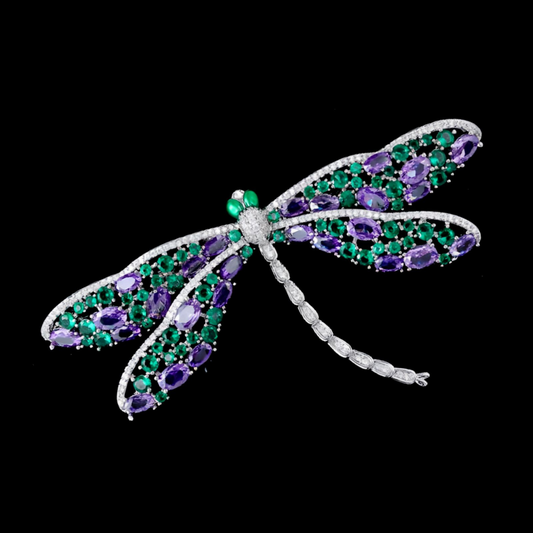 Classic Dragonfly Gems Grace Brooch - AVELIA JEWELRY