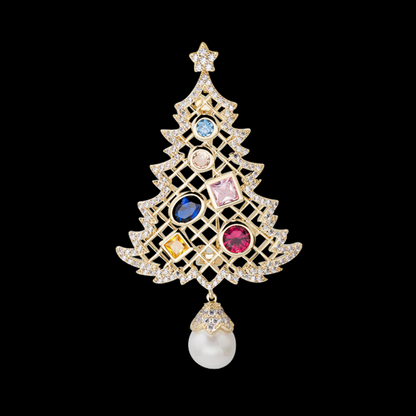AVELIA Vintage Christmas Tree Brooch