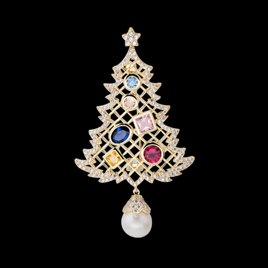 AVELIA Vintage Christmas Tree Brooch