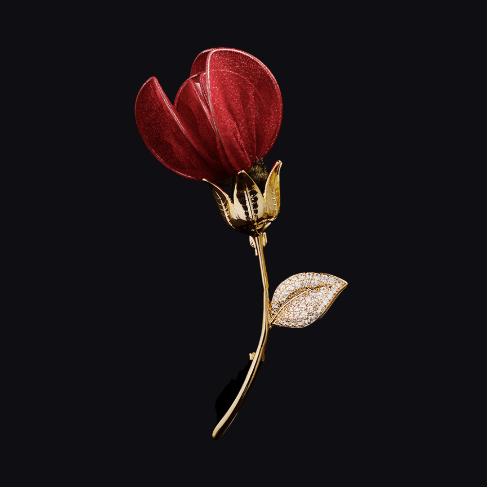AVELIA Fabric Rose Brooch