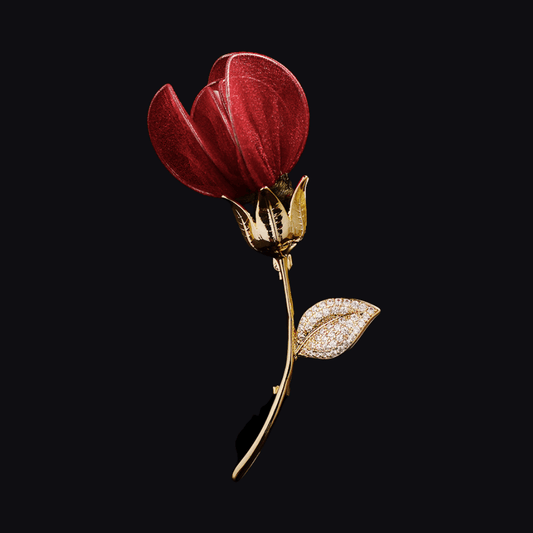 AVELIA Fabric Rose Brooch