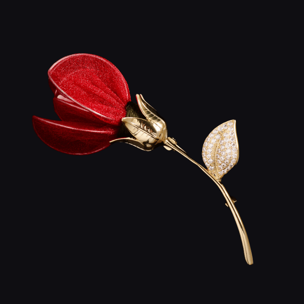 AVELIA Fabric Rose Brooch