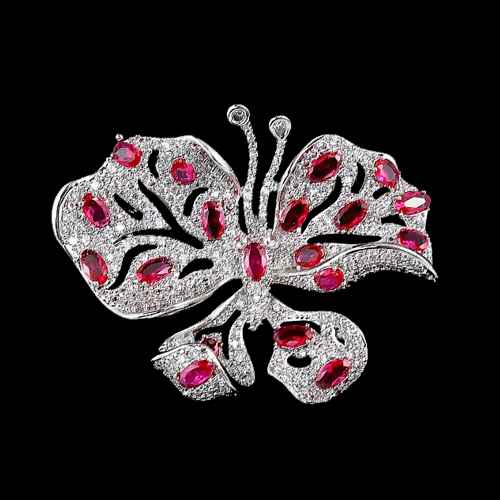 AVELIA Classic Ruby Butterfly Charm Brooch