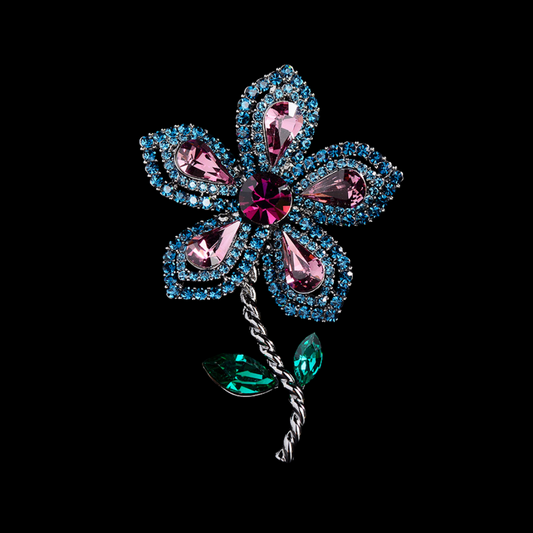 AVELIA Crystal Flower Brooch