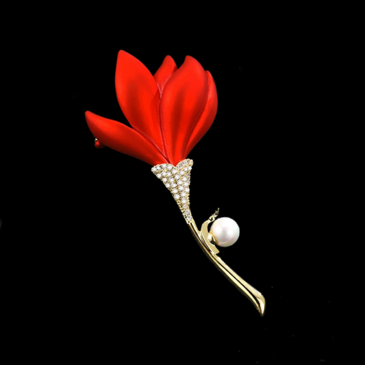 AVELIA Red Rose Brooch