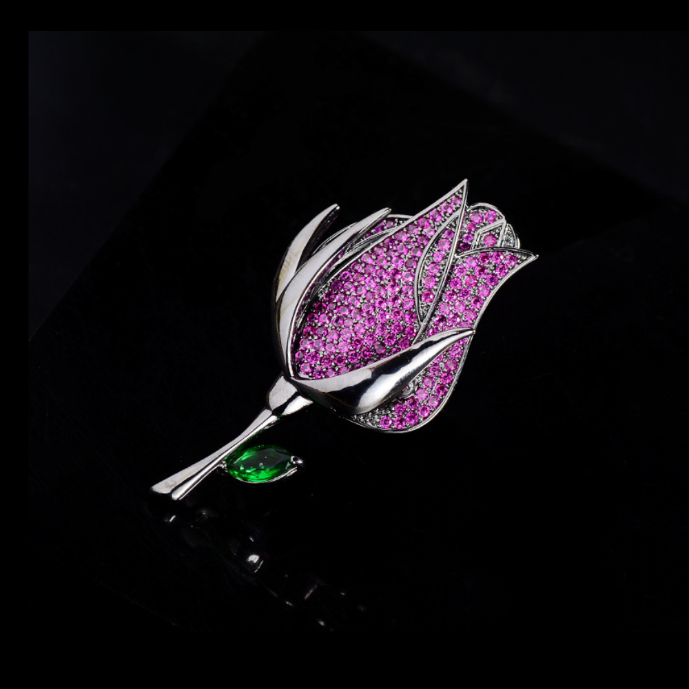  AVELIA Black Rose Brooch