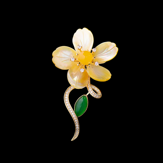 AVELIA Yellow Flower Brooch