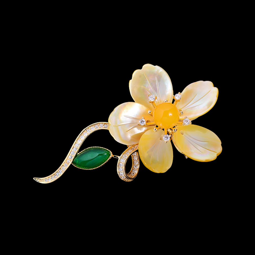 AVELIA Yellow Flower Brooch