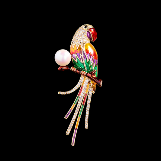 AVELIA Enamel Parrot Brooch​