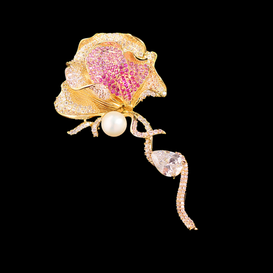 AVELIA Crystal Rose Brooch