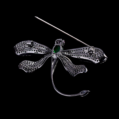 AVELIA Classic Elegance Emerald Dragonfly Brooch