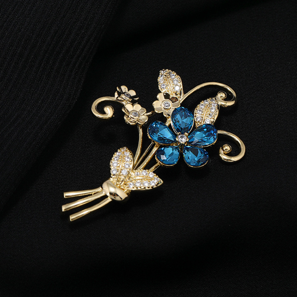 AVELIA Teal Floral Brooch​