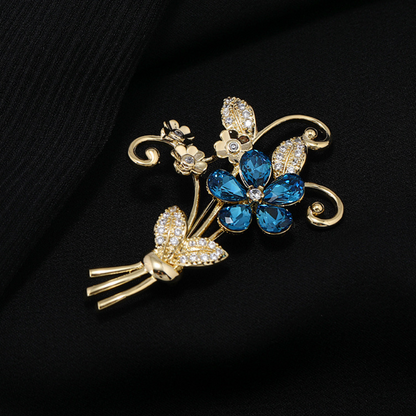 AVELIA Teal Floral Brooch​