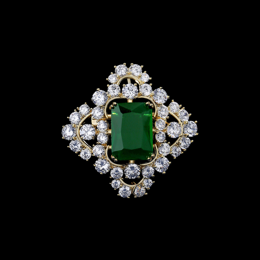 AVELIA Vintage Emerald Allure Brooch