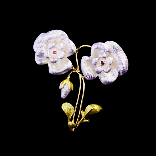 AVELIA Coro Enamel Flower Brooch​
