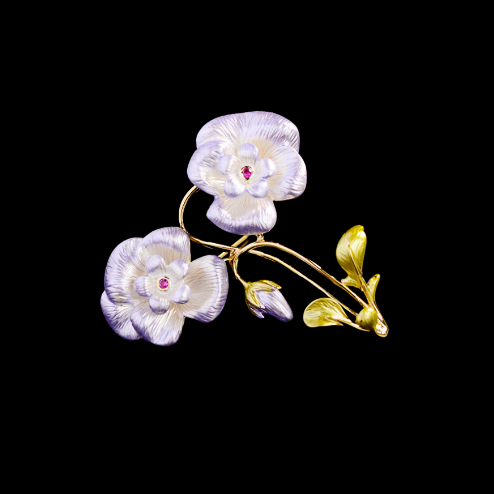 AVELIA Coro Enamel Flower Brooch​
